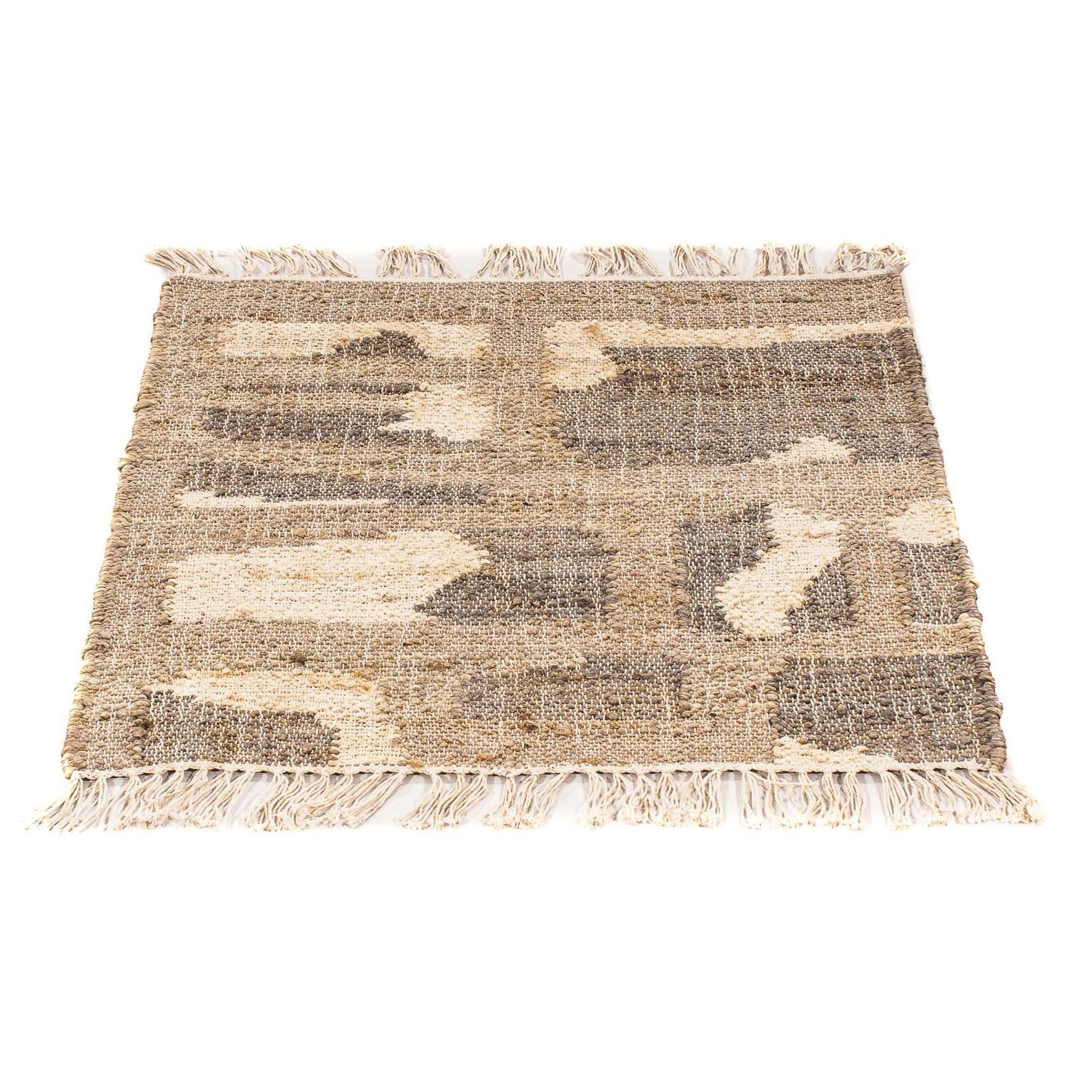 Alfombra Kelim - Tendencia cuadrado  - 62 x 61 cm - marrón claro