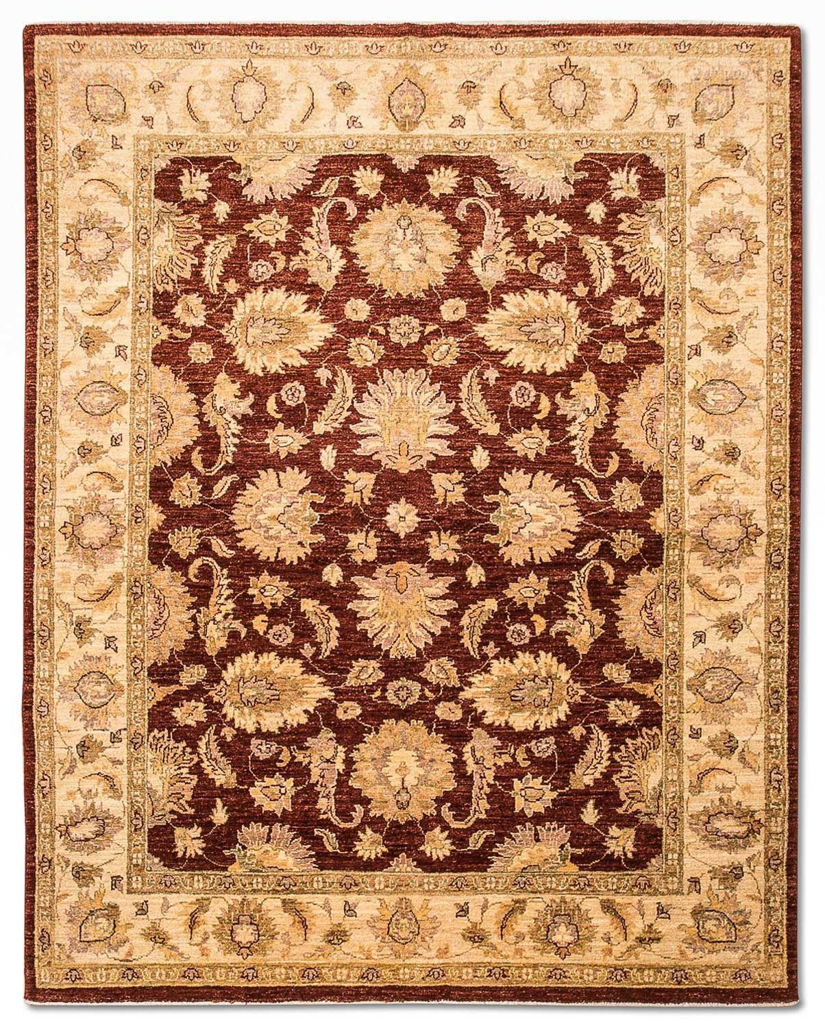 Alfombra Ziegler - 219 x 178 cm - rojo burdeos
