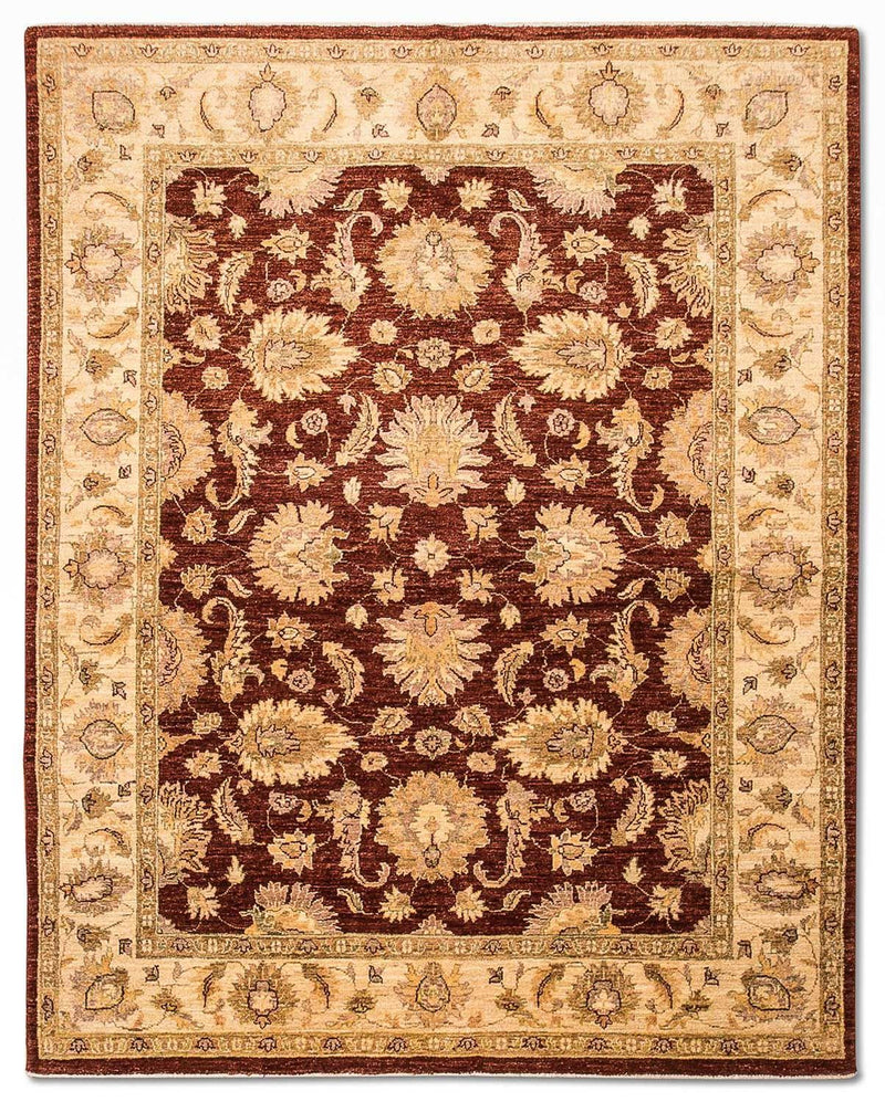 Alfombra Ziegler - 219 x 178 cm - rojo burdeos