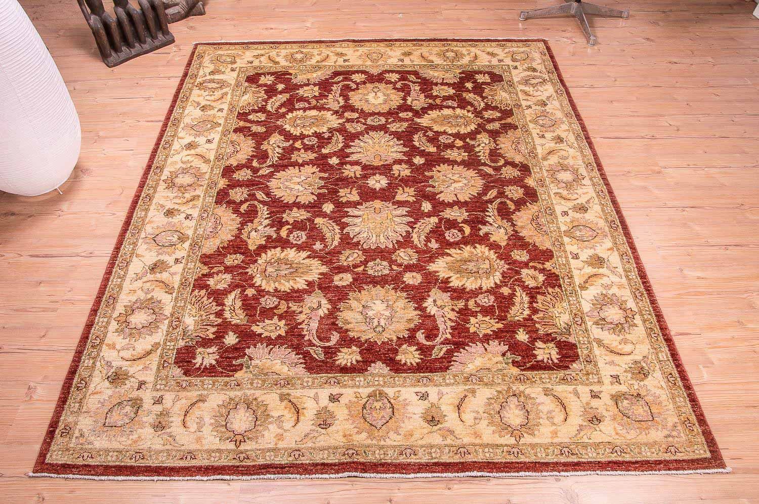 Alfombra Ziegler - 219 x 178 cm - rojo burdeos
