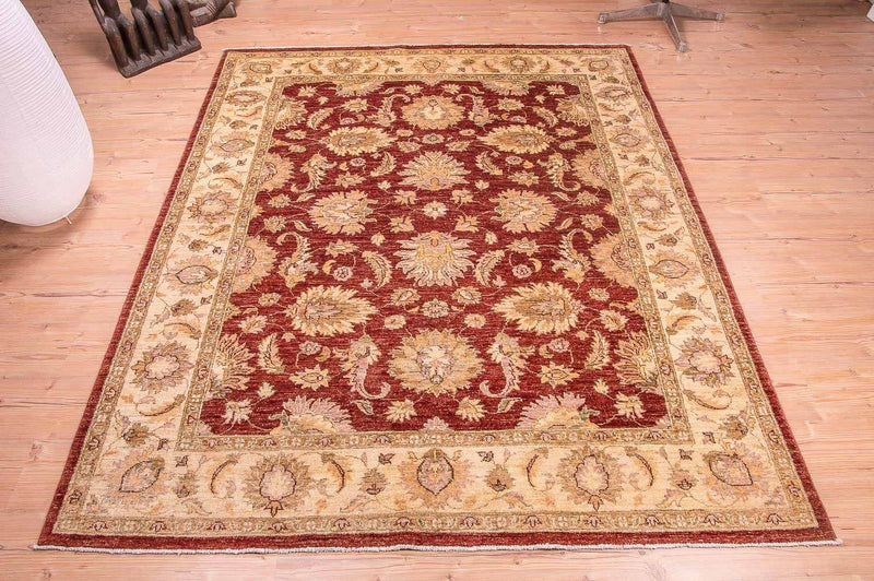 Alfombra Ziegler - 219 x 178 cm - rojo burdeos