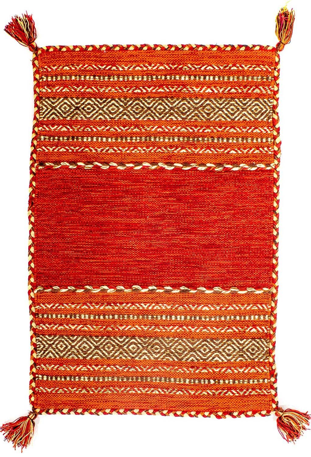 Alfombra Kelim - Tendencia - 90 x 60 cm - rojo