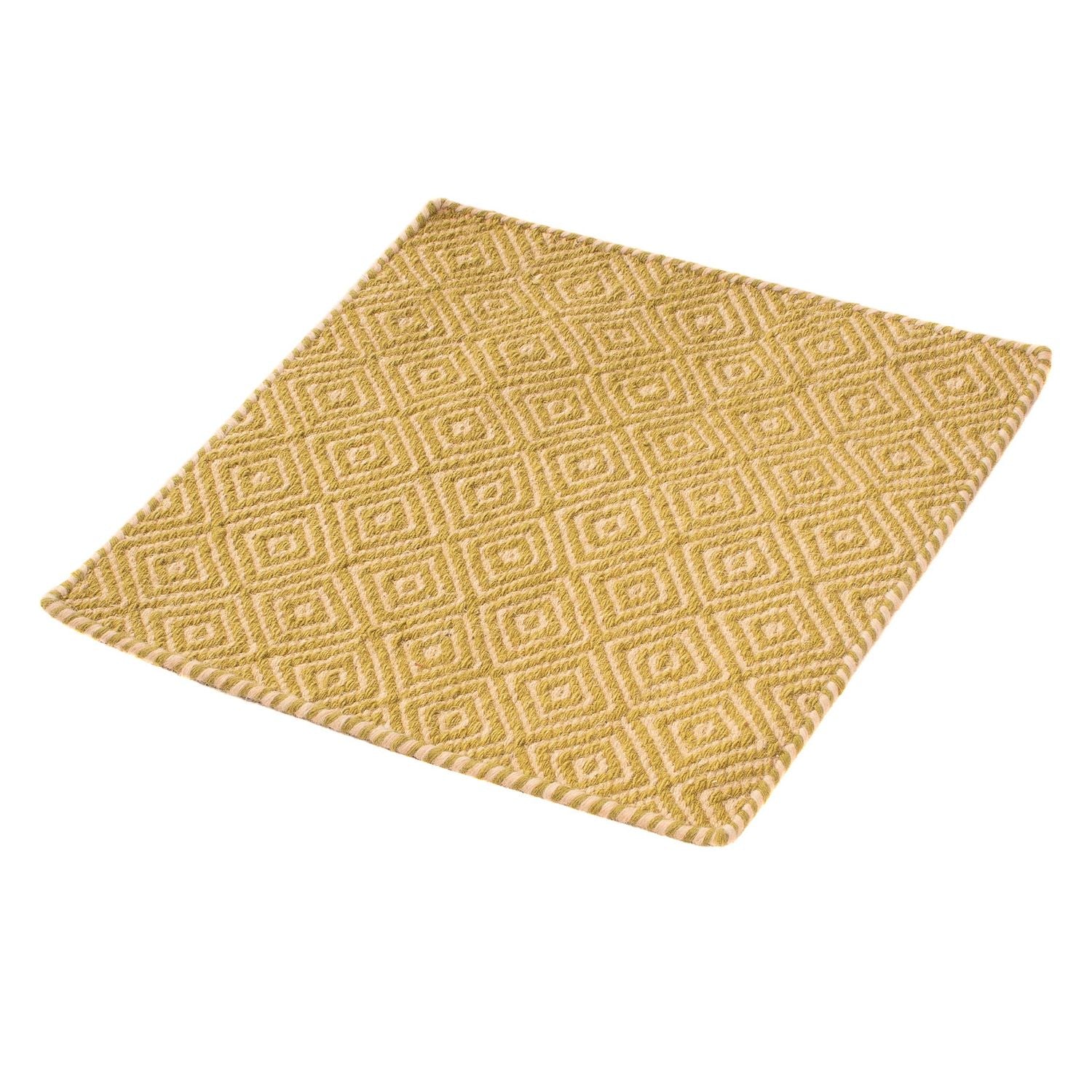 Alfombra Kelim - Tendencia cuadrado  - 47 x 43 cm - oro