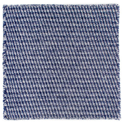 Alfombra Kelim - Tendencia cuadrado  - 63 x 62 cm - azul oscuro