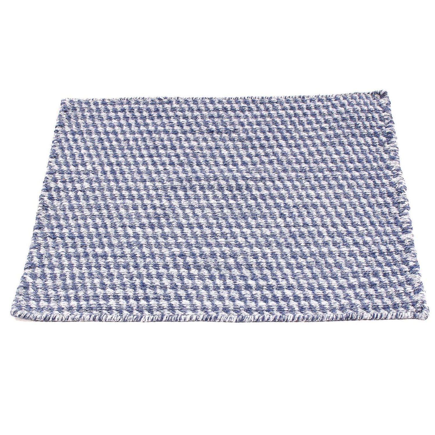 Alfombra Kelim - Tendencia cuadrado  - 63 x 62 cm - azul oscuro