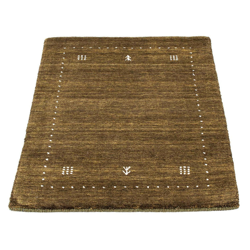 Alfombra Gabbeh - Loribaft Indus - 91 x 64 cm - marrón oscuro