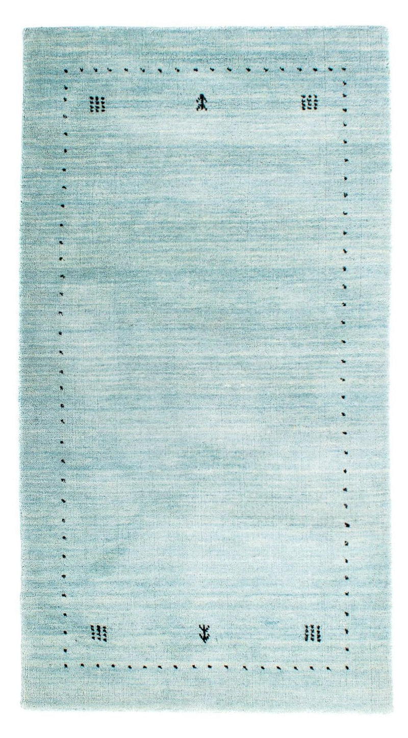 Alfombra Gabbeh - Loribaft Indus - 140 x 70 cm - azul claro