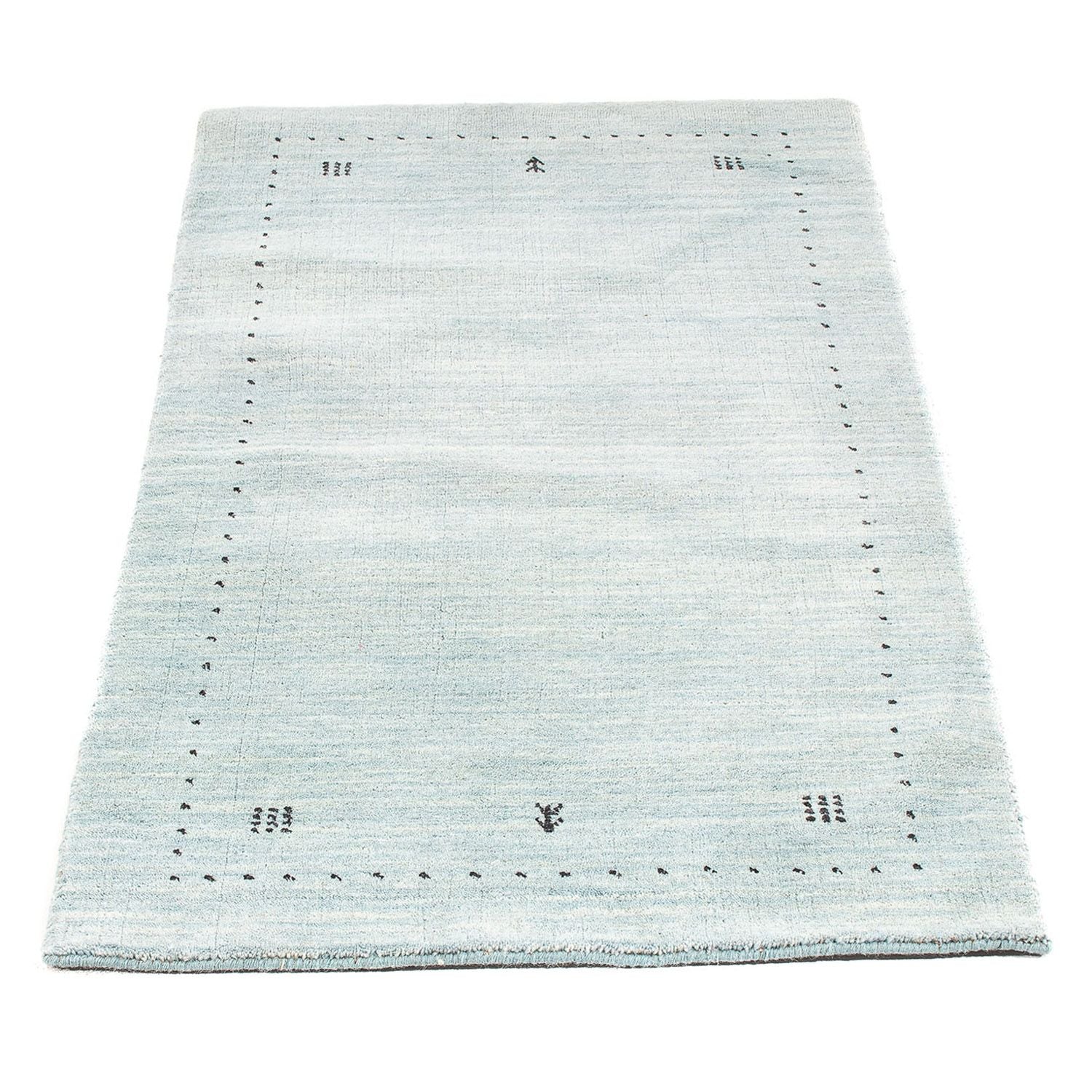 Alfombra Gabbeh - Loribaft Indus - 140 x 70 cm - azul claro