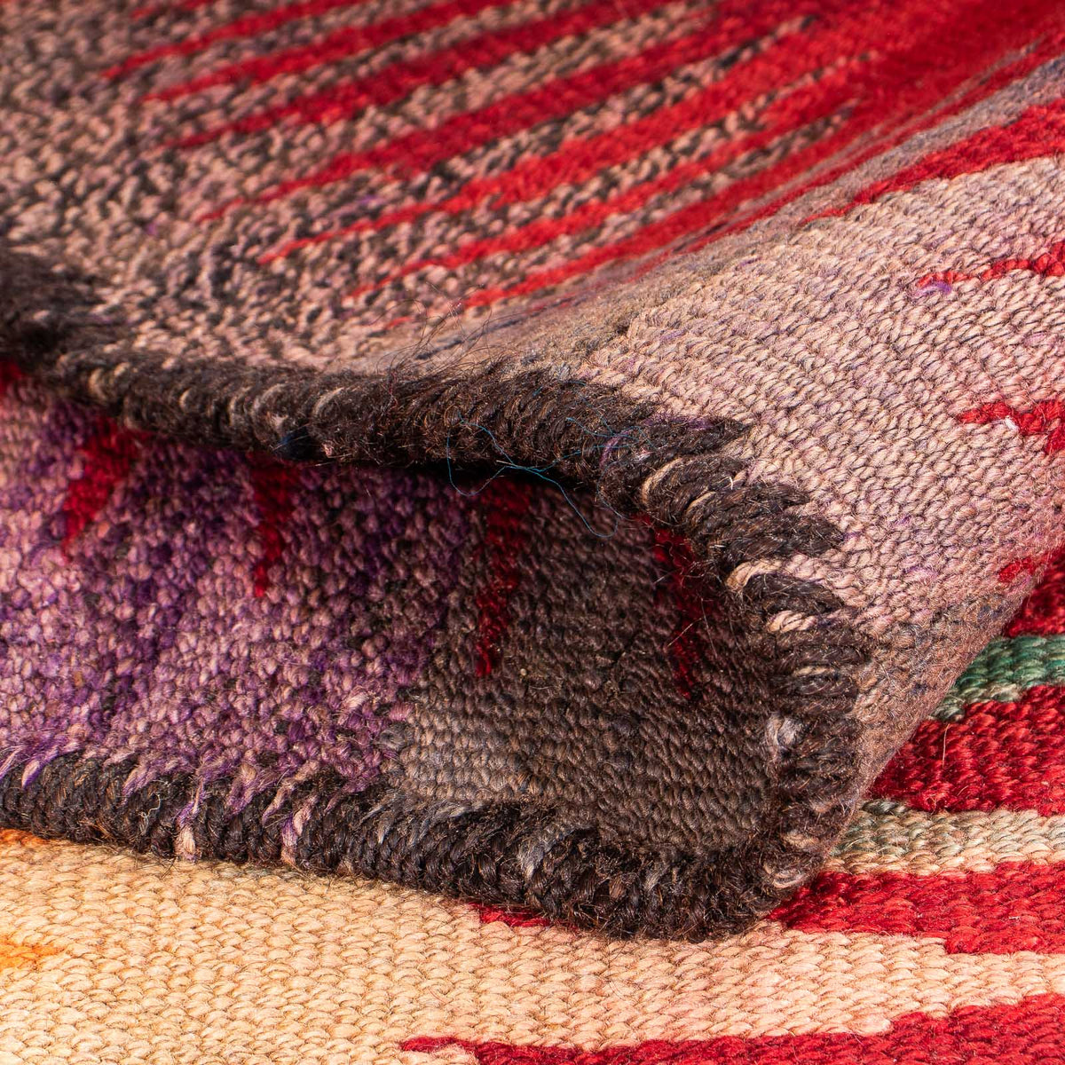 Alfombra de pasillo Alfombra Kelim - Antigua - 265 x 125 cm - multicolor