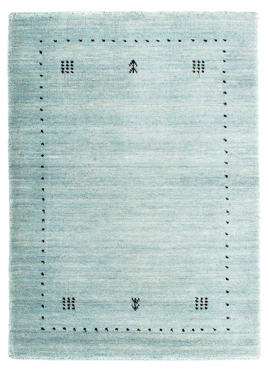 Alfombra Gabbeh - Loribaft Indus - 95 x 65 cm - azul claro