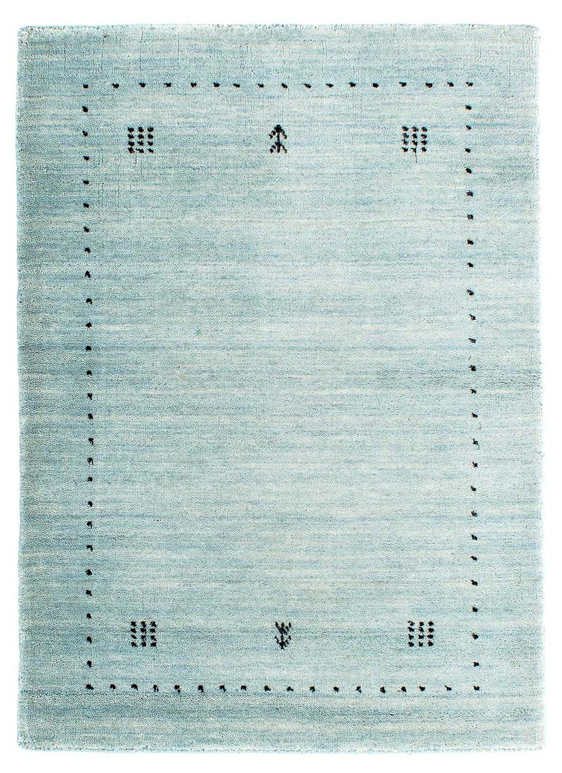 Alfombra Gabbeh - Loribaft Indus - 95 x 65 cm - azul claro