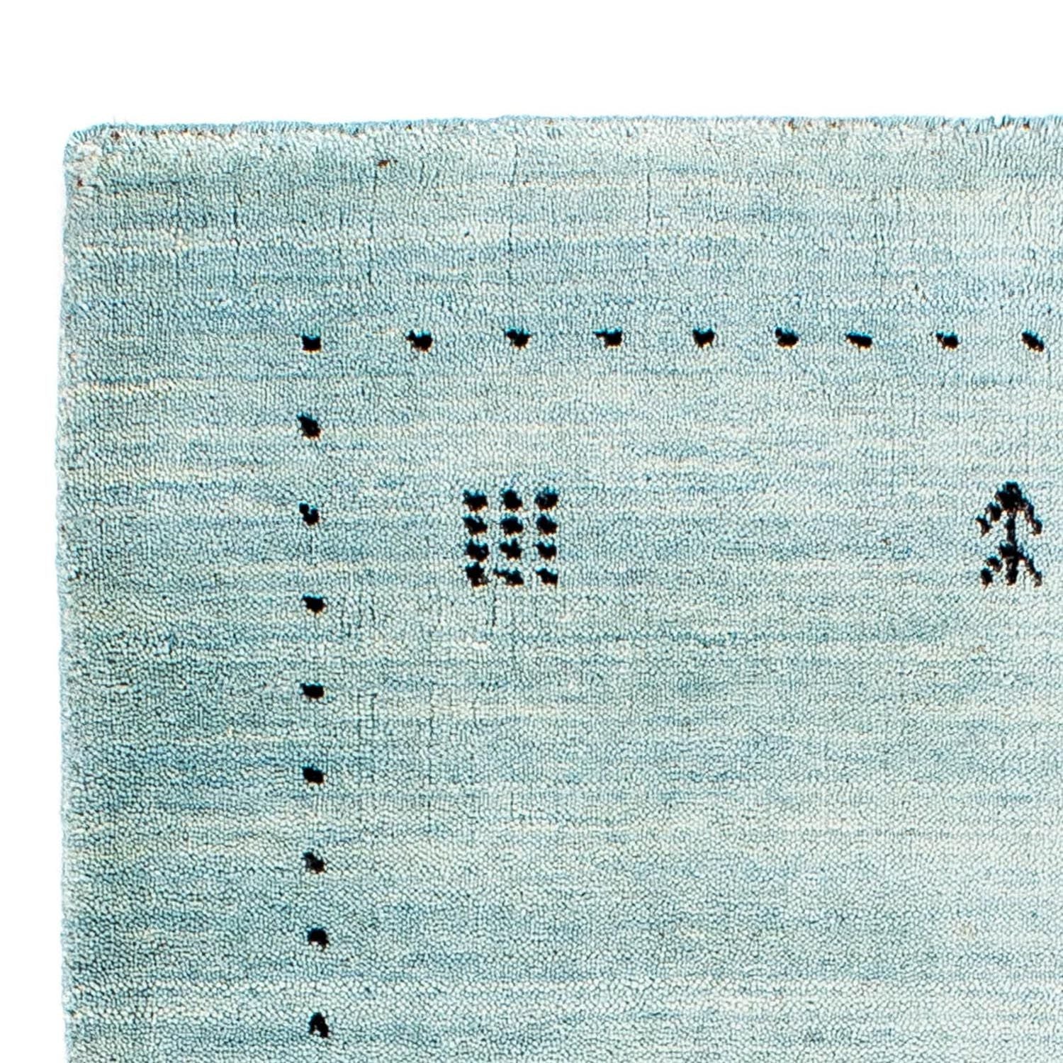 Alfombra Gabbeh - Loribaft Indus - 95 x 65 cm - azul claro