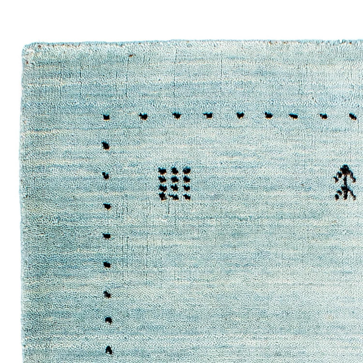Alfombra Gabbeh - Loribaft Indus - 95 x 65 cm - azul claro