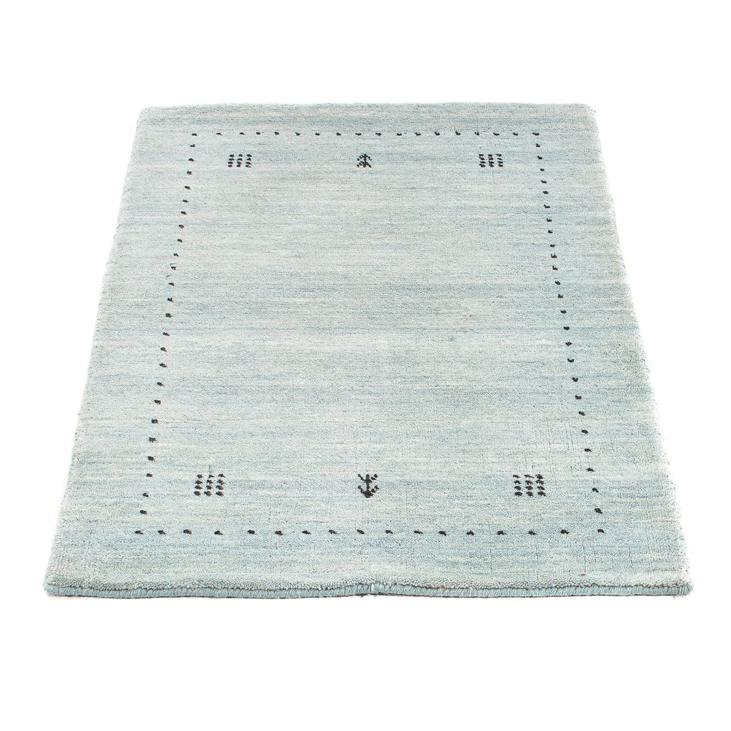 Alfombra Gabbeh - Loribaft Indus - 95 x 65 cm - azul claro