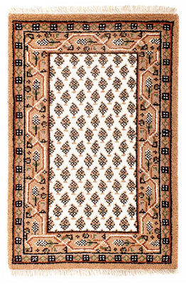Alfombra de lana - 91 x 61 cm - beige