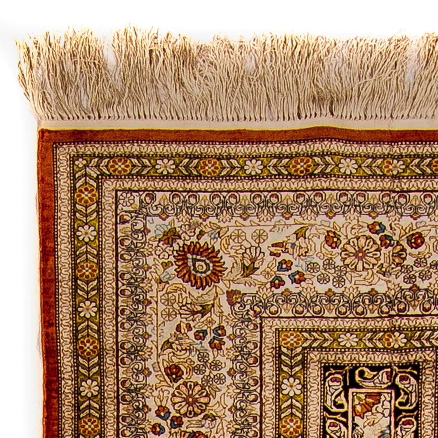 Alfombra de pasillo Alfombra de seda - Seda china - 272 x 71 cm - rojo