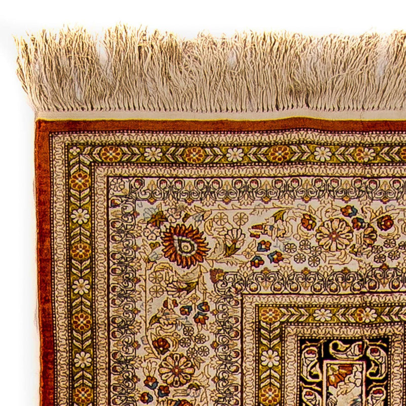 Alfombra de pasillo Alfombra de seda - Seda china - 272 x 71 cm - rojo