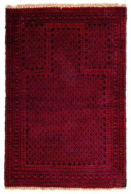 Alfombra Belutsch - 129 x 84 cm - rojo oscuro