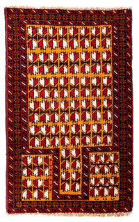 Alfombra Belutsch - 129 x 75 cm - rojo oscuro