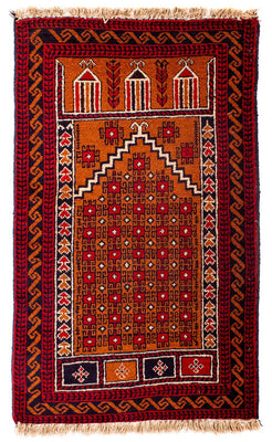 Alfombra Belutsch - 128 x 75 cm - rojo oscuro