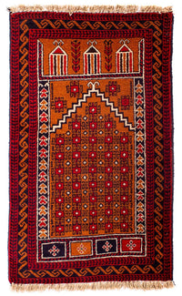 Alfombra Belutsch - 128 x 75 cm - rojo oscuro