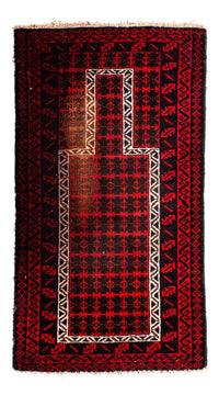 Alfombra Belutsch - 130 x 73 cm - rojo oscuro