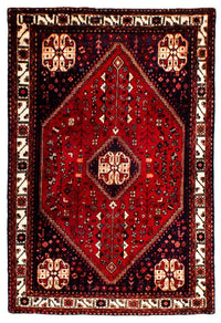 Alfombra persa - Nómada - 144 x 98 cm - rojo oscuro