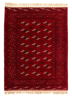Alfombra Turkaman - 190 x 146 cm - rojo oscuro