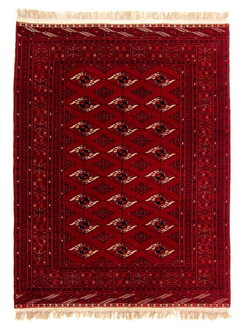 Alfombra Turkaman - 190 x 146 cm - rojo oscuro