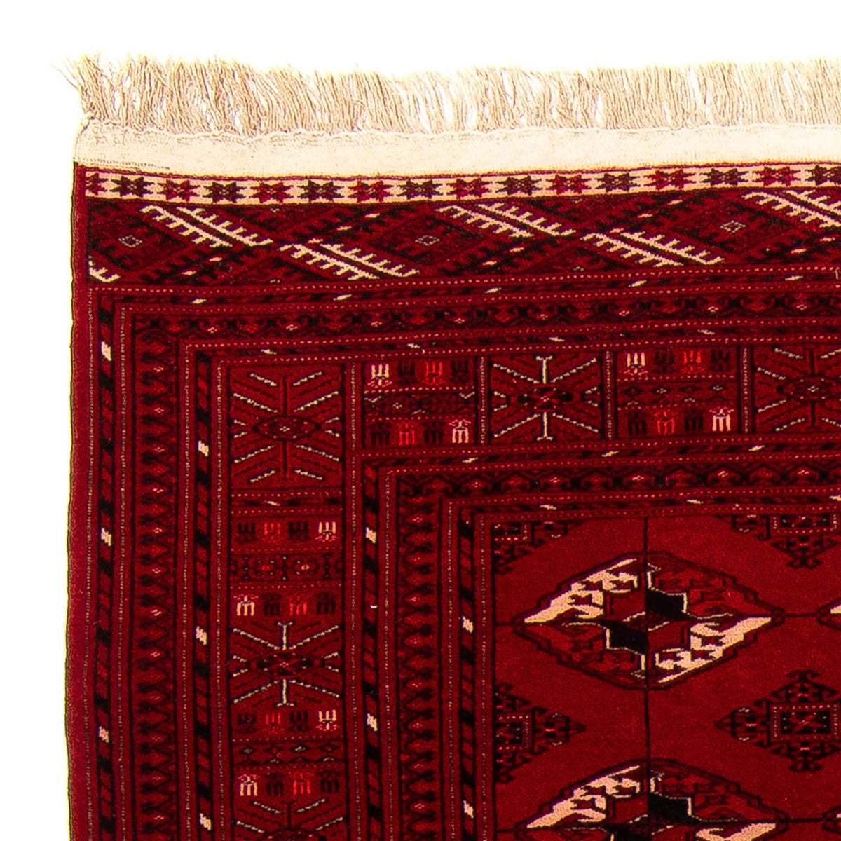 Alfombra Turkaman - 190 x 146 cm - rojo oscuro