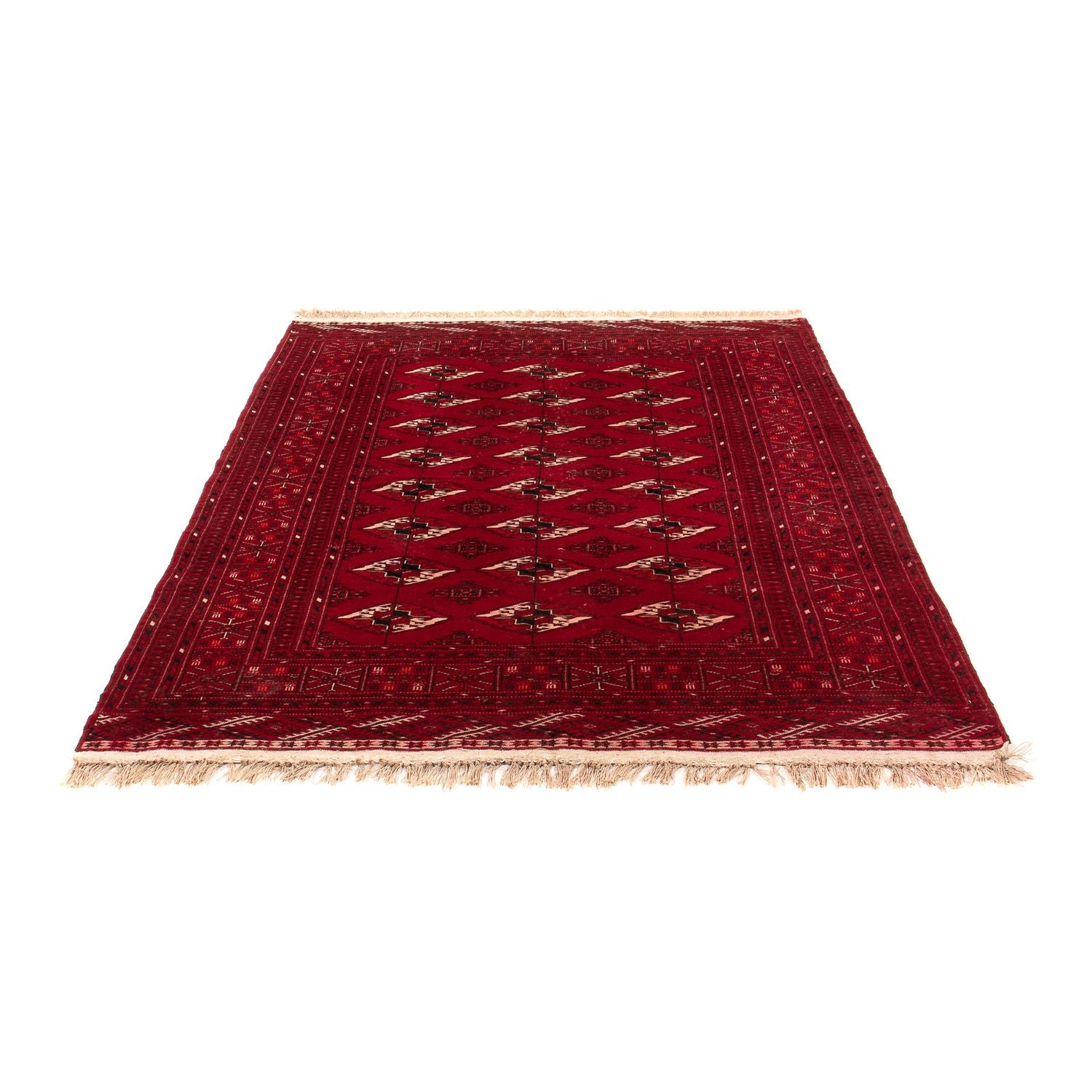 Alfombra Turkaman - 190 x 146 cm - rojo oscuro