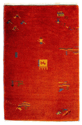 Alfombra Gabbeh - Indus - 90 x 60 cm - rojo