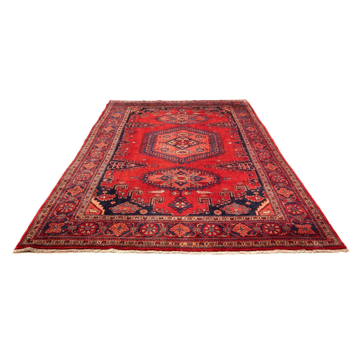 Alfombra persa - Nómada - 333 x 210 cm - rojo oscuro
