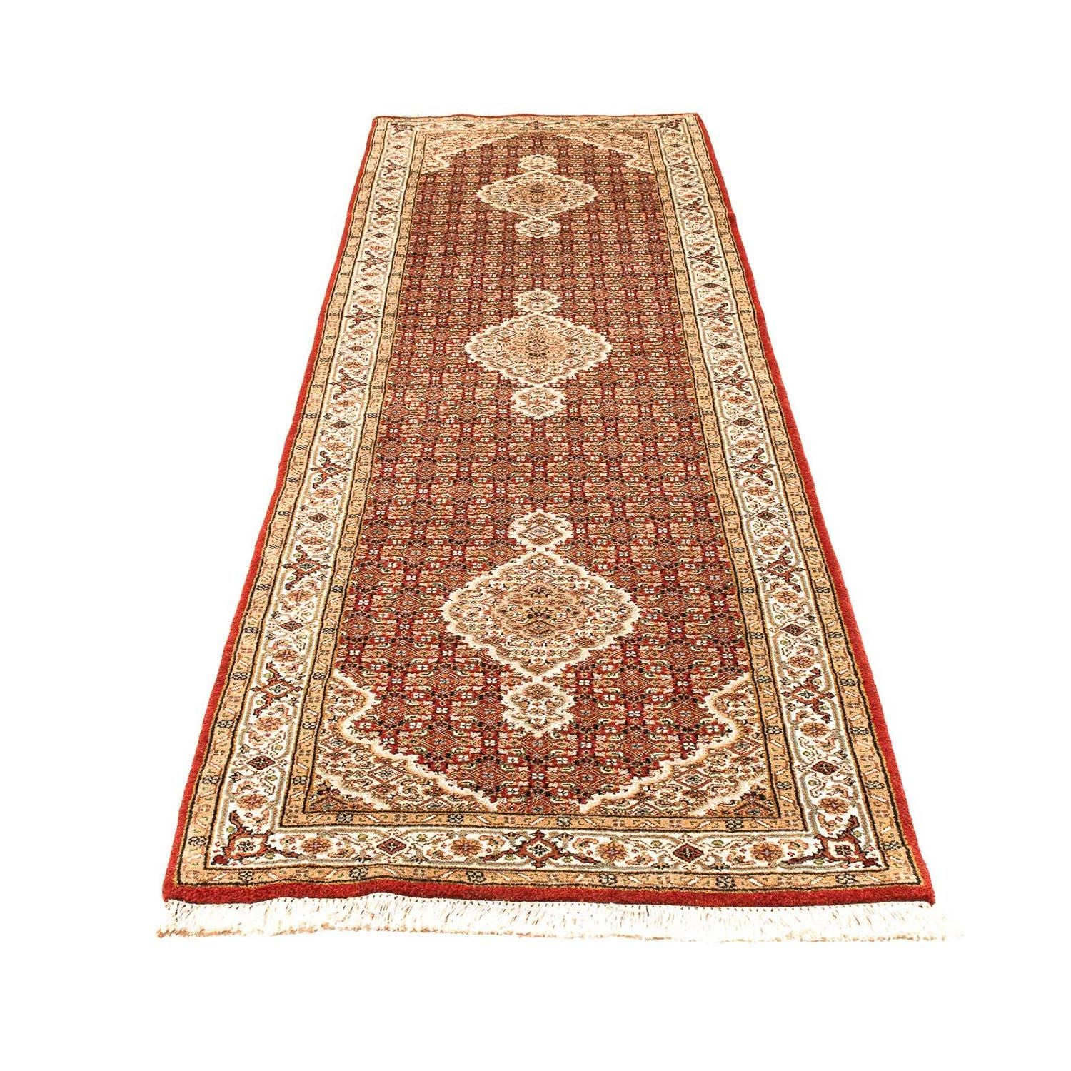 Alfombra de pasillo Alfombra oriental - Tabriz - 296 x 83 cm - rojo oscuro