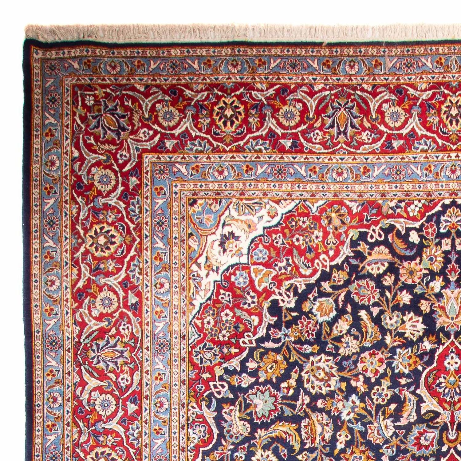 Alfombra persa - Keshan - 362 x 267 cm - azul oscuro