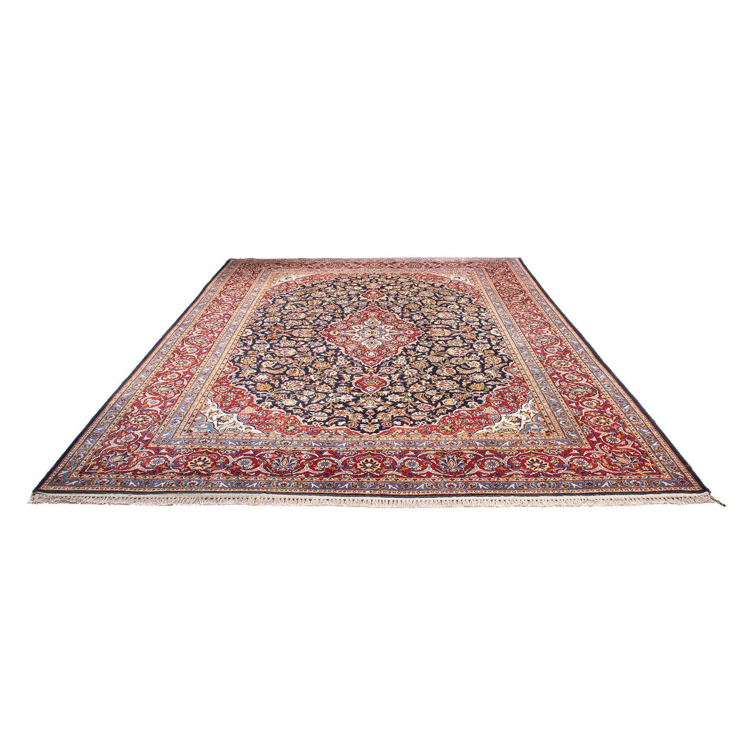 Alfombra persa - Keshan - 362 x 267 cm - azul oscuro