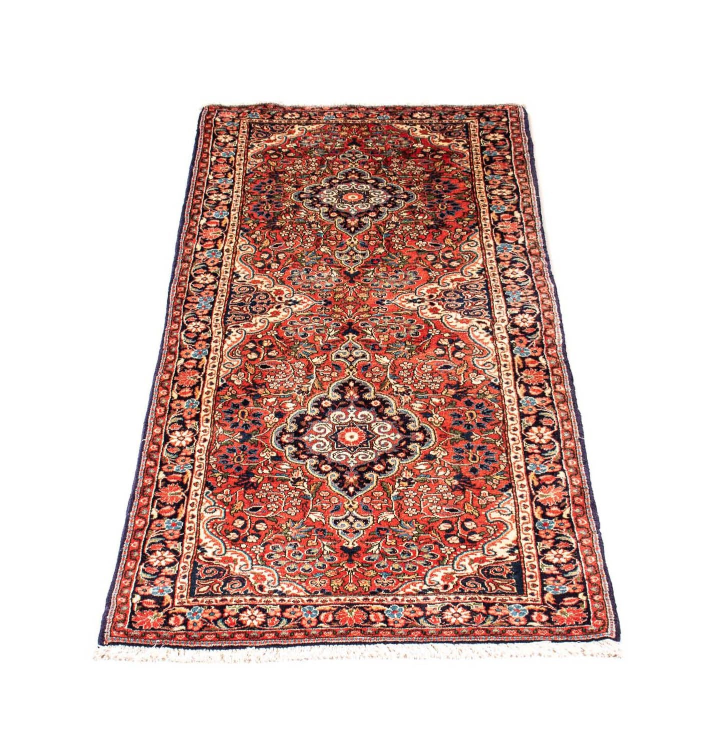 Alfombra de pasillo Alfombra persa - Bidjar - 207 x 77 cm - rojo claro