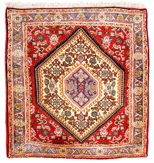 Alfombra persa - Bidjar cuadrado  - 85 x 80 cm - rojo