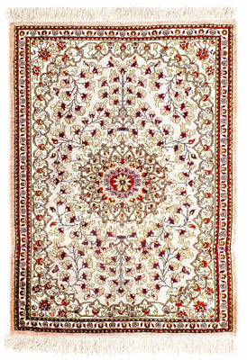 Alfombra de seda - Ghom Seda - Prima - 80 x 59 cm - beige