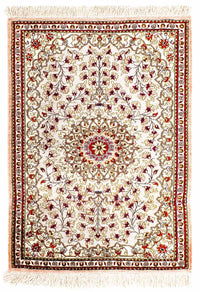 Alfombra de seda - Ghom Seda - Prima - 80 x 59 cm - beige