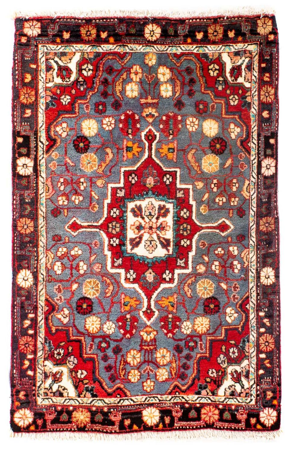 Alfombra persa - Clásica - 95 x 60 cm - rojo oscuro