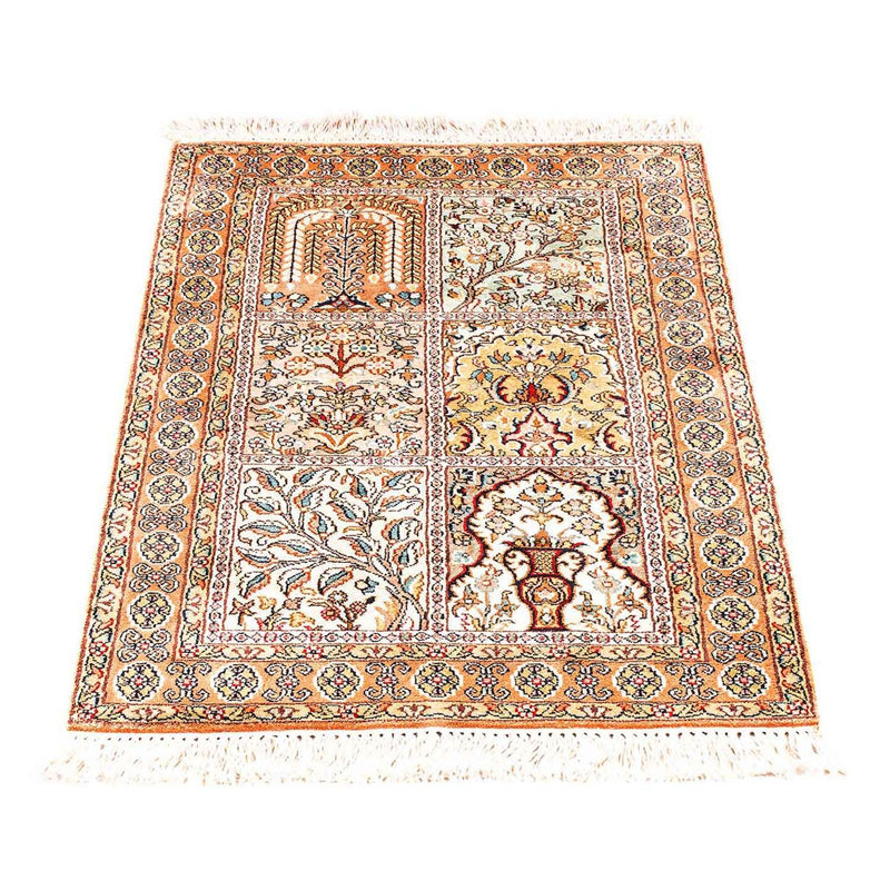 Alfombra de seda - Seda de Cachemira - 98 x 60 cm - beige