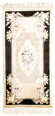 Alfombra de seda - Seda china - 138 x 69 cm - beige