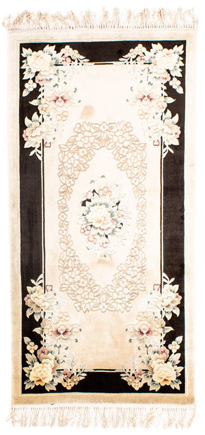 Alfombra de seda - Seda china - 138 x 69 cm - beige