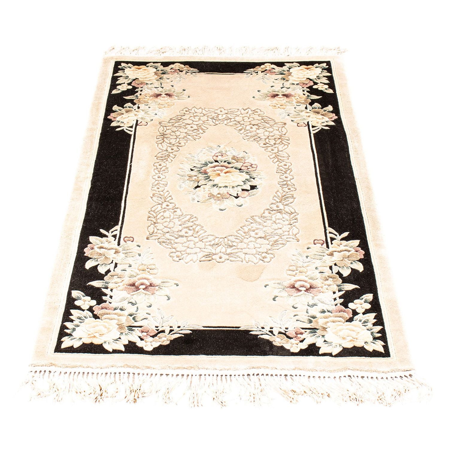Alfombra de seda - Seda china - 138 x 69 cm - beige
