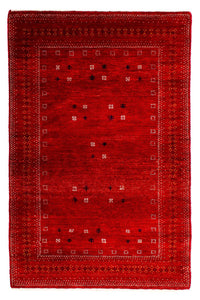 Alfombra Gabbeh - Loribaft Persa - 120 x 80 cm - rojo oscuro