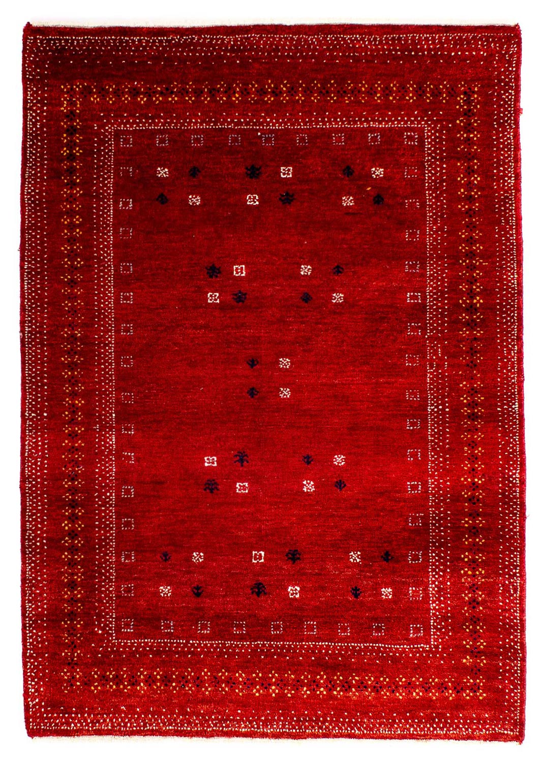 Alfombra Gabbeh - Loribaft Persa - 120 x 81 cm - rojo oscuro