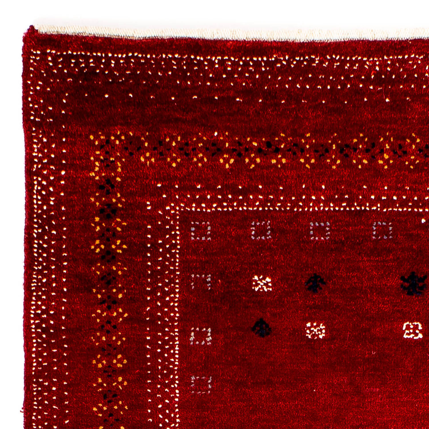 Alfombra Gabbeh - Loribaft Persa - 120 x 81 cm - rojo oscuro