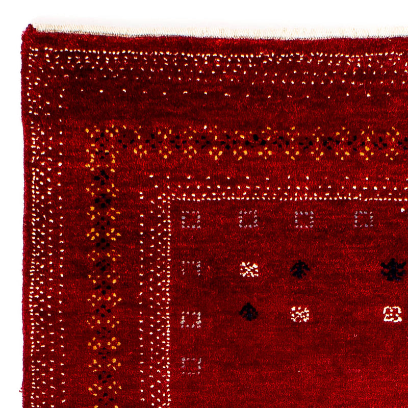 Alfombra Gabbeh - Loribaft Persa - 120 x 81 cm - rojo oscuro