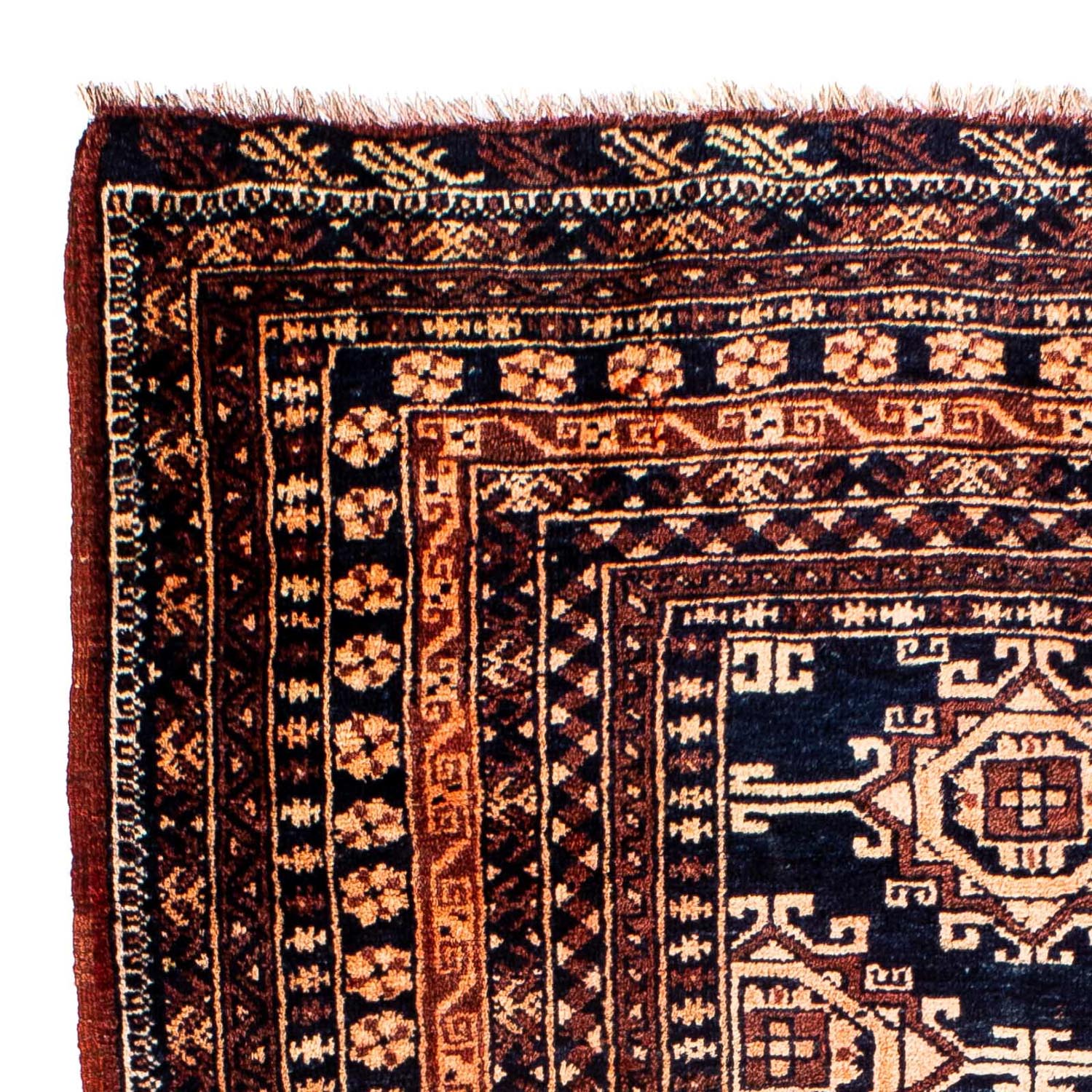 Alfombra afgana - 140 x 94 cm - azul oscuro